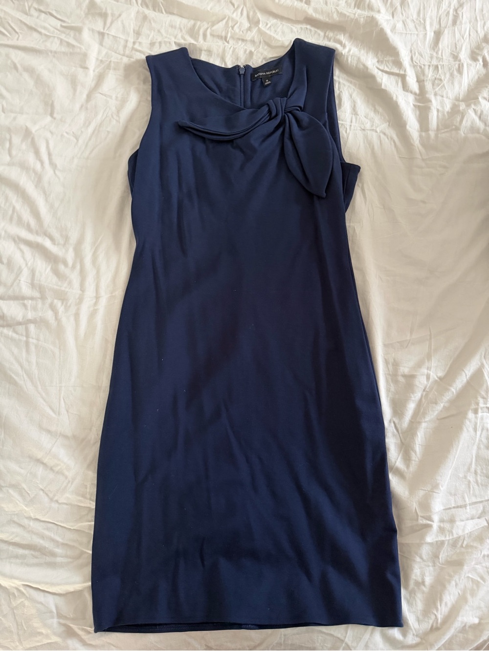 Banana republic Navy Bow-Accent Sheath Dress